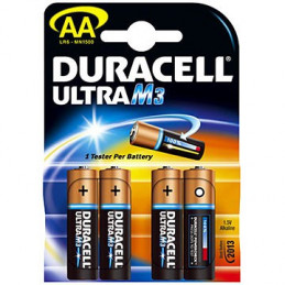 Blister 4 Piles LR6 - DURACELL - Ultra M3 - Alcaline - 1.5V