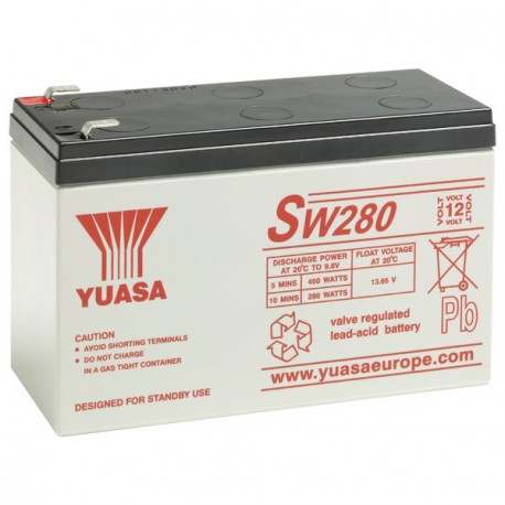 Batterie SW280 YUASA Spécial ONDULEUR - Compatible NPW45-12 / NPW36-12 - AGM - 12V - 7Ah
