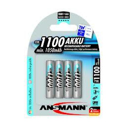 Piles ANSMANN HR03 - AAA - Blister x 4 - NiMh - 1.2V - 1100mAh