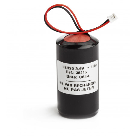 Pile lithium compatible alarme Legrand 432 90 - 1S1P - 3,6V 13Ah + Connecteur Blanc Sirène 43258