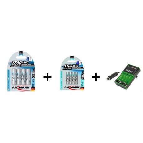 PACK Piles rechargeables + Chargeur Ansmann