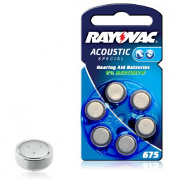 Pile Bouton RAYOVAC 675AE Acoustic - Zinc Air - 1.4V - 640mAh