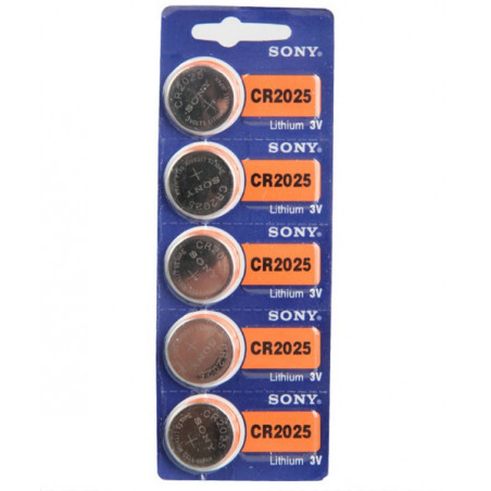 SONY Pile Bouton Lithium - CR2025 Standard - Carte de 5