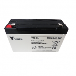 Batterie Y12-6L YUASA / YUCEL - AGM - Plomb - 6V - 12Ah