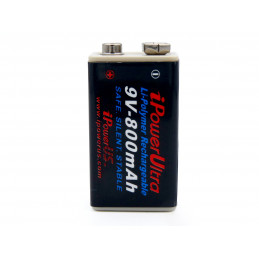 Batterie 6LR61 I POWER US rechargeable - Li-Ion Polymer - 9V - 800mAh
