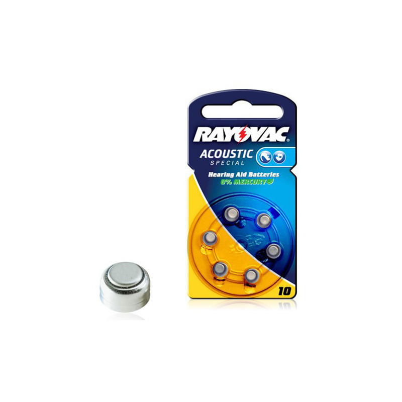 Pile Bouton RAYOVAC 10AE Acoustic - Zinc Air - 1.4V - 630mAh