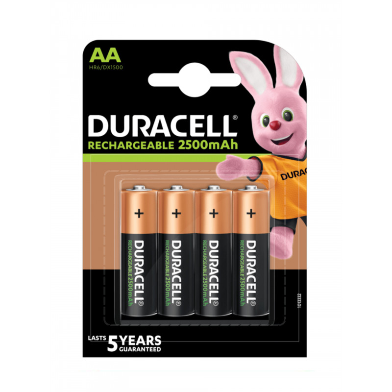 Piles DURACELL HR06 AA - Blister x 4 - NiMh - 1.2V - 2500mAh