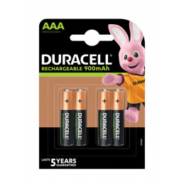 Piles DURACELL HR03 - AAA - Blister x 4 - NiMh - 1.2V - 900mAh