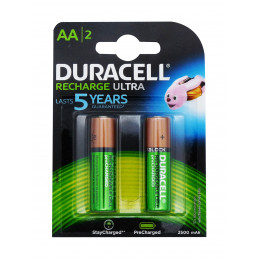 Piles DURACELL HR6 AA - Blister x 2 - NiMh -1.2V - 2500mAh