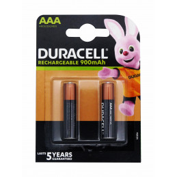 Piles DURACELL HR03 - AAA - Blister x 2 - NiMh - 1.2V - 900mAh