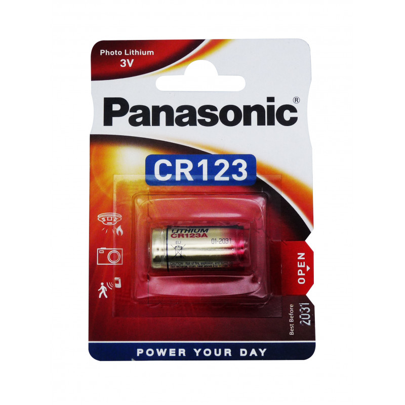 Pile PANASONIC CR123 Power photo - CR123A - CR17345 - CR2/38L - Lithium - 3V