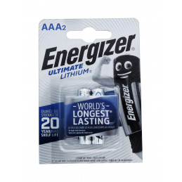 Blister de 2 Piles ENERGIZER L92 - Format LR03 - AAA - Ultimate - Lithium - 1.5V